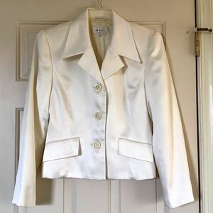 A.B.S Vintage Formal Three Button Blazer Ecru SZ 6